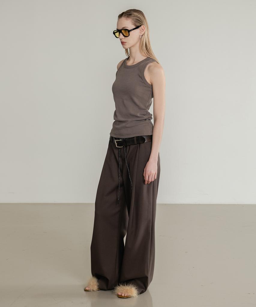 SSIN AND LEE (W) Low Loop Banding Slacks Brown