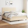 3142118 vidaXL Divan Bed with Mattress Cream 180x200 Cm Fabric
