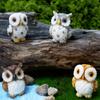 Mini figurine de hibou en résine, ornement miniature pour terrarium, bonsaï, micro-paysage, jardin féérique, décoration de gâteau