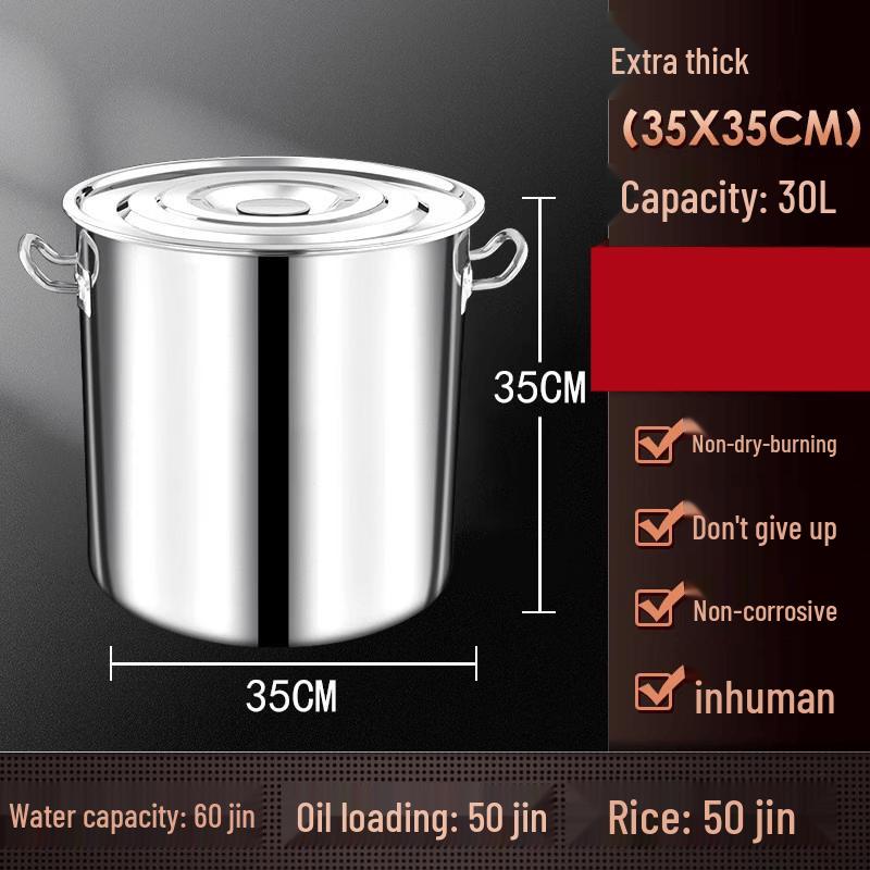 JPHZNB Extra Thick Stainless Steel Round Soup Pot with Lid