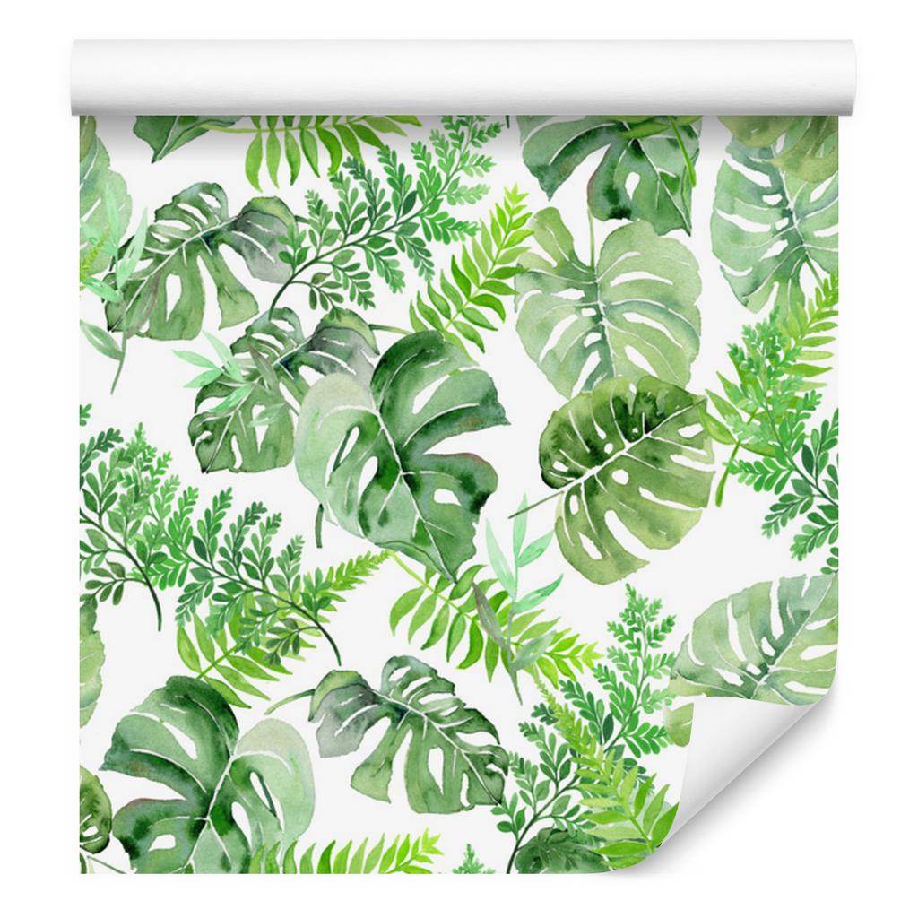 Tropical Leaves Wallpaper In Watercolor Style for Living Room and Bedroom 50x1000