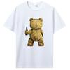 Teddy Bear Playing Badminton Tshirt Exercise Clothing T-shirt Graphics Kawaii Men Women Short Sleeve Printed T Shirt Top Tees
