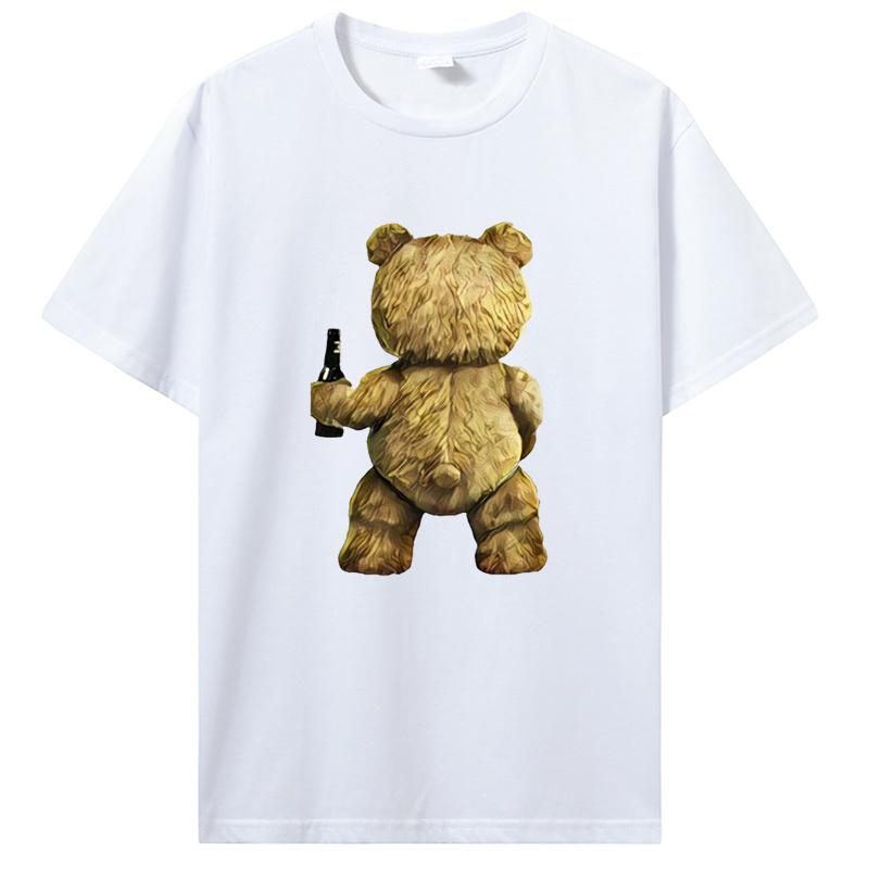 Teddy Bear Playing Badminton Tshirt Exercise Clothing T-shirt Graphics Kawaii Men Women Short Sleeve Printed T Shirt Top Tees