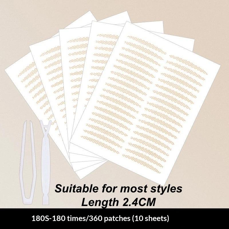 10 Sheets Eyelid Stickers Clear Ultra-Thin Eye Lid Strips With Tweezers Long-Lasting Lace Eyelid Stickers For Natural Big Eye