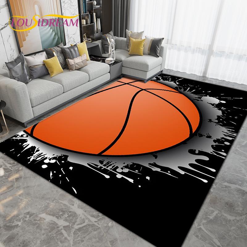 3D Creative Basketball Basketball Court Area Rug,Carpet Rug for Living Room Bedroom,Kitchen Bathroom Doormat Non-slip Floor Mat
