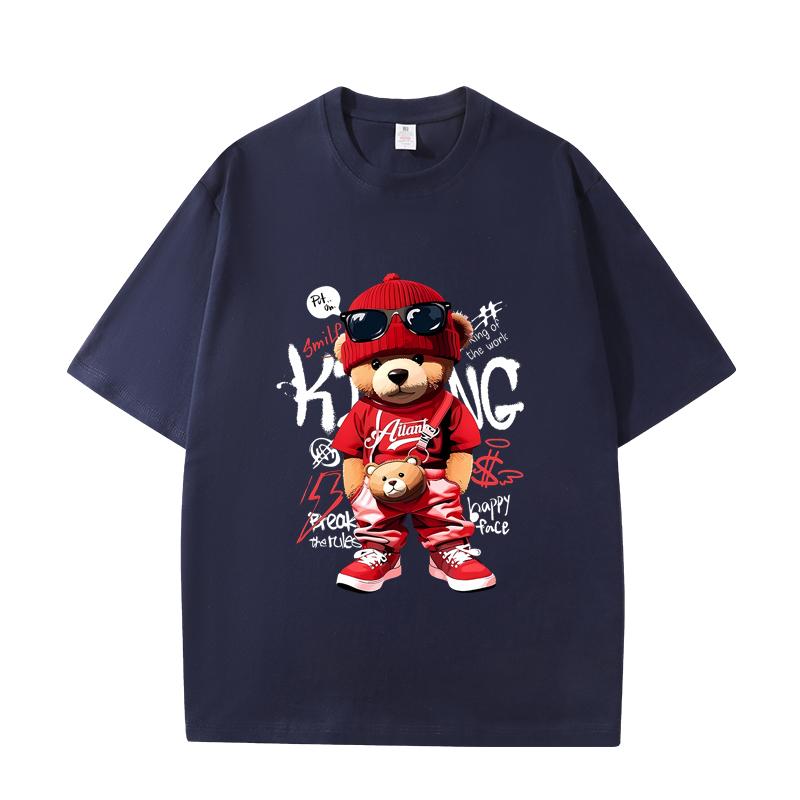 D06-52 MINISO 2026 Summer High-quality Printed Pure Cotton Shoulder Style Men's and Women's Round Neck Short Sleeved Couple T-shirt