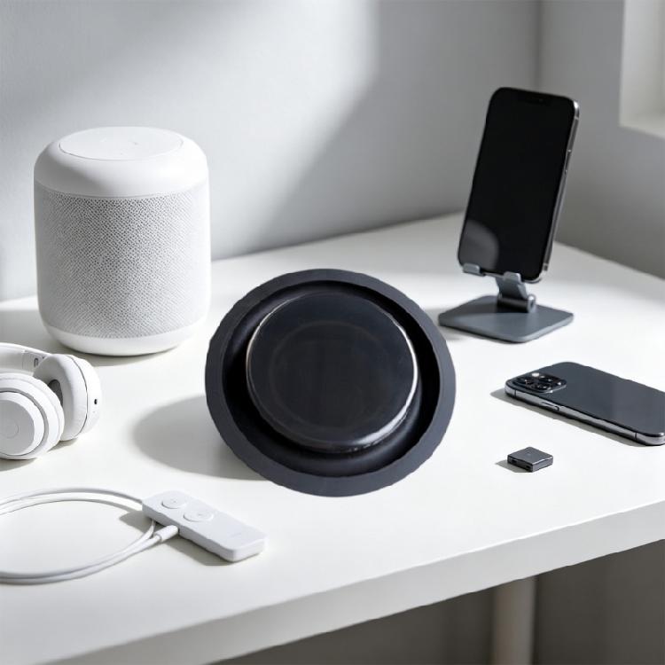 DIY Sound Passive Speaker Diaphragm Part with Rubber Design, Round Black Single Unit for Speaker Repair and Cabinet Rebuild Project Use