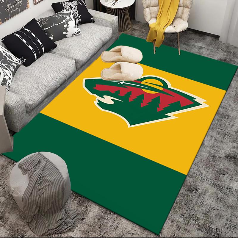 Minnesota Hockey Team Area Rug Suitable for Indoor And Outdoor,Carpets for Kitchens, Homes, Offices, Living Rooms,Home Decor,Christmas Gift