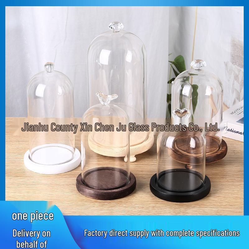 Стеклянный купол в форме сердца для демонстрации миниатюр 8*10 Heart + Wooden Base