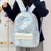 Schoolbag new backpack cartoon printing plaid color matching lightweight campus versatile schoolbag junior high school large capacity backpack