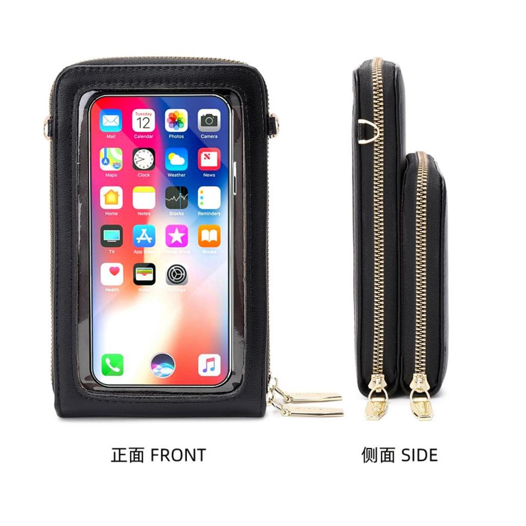 Petit-Germe Women's 2-Way Smartphone Shoulder Bag, Supports Smartphone Operation While Inserted, Fits 6.5-inch Devices, Card Storage, Interior