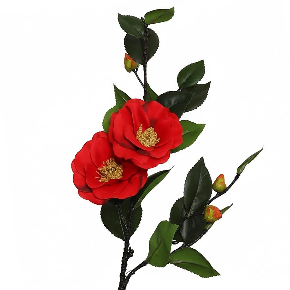 

58CM Camellia Artificial Flower Green Leaves Floral Arrangement Faux Flower Multicolor Photo Props Simulation Camellia Flower красный