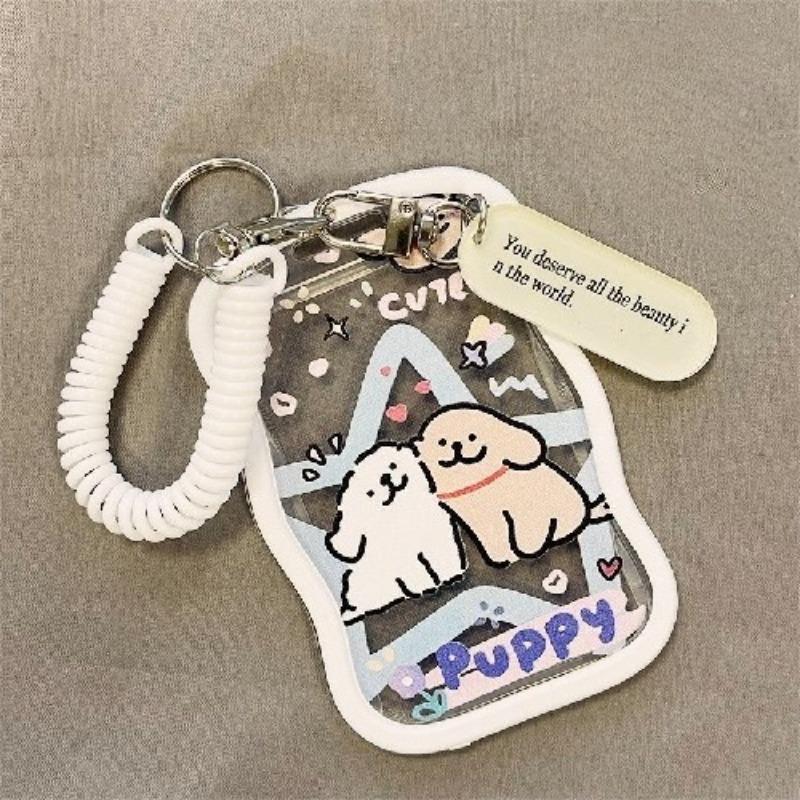 Portafoto Acrilico Trasparente Gatto Kawaii Lussuoso Proteggi Carta Kpop Idol Ciondolo Creativo per Borsa Borse Porta ID da Campus