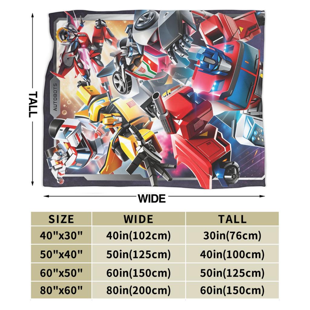 Cartoon T-Transformers Autobots Blankets Anime Super Soft Fluffy Plush Bedding Throws For Couch Bed Flannel Bedspread Bed Cover