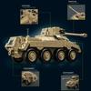 WW2 Germany Military Sd.Kfz.234 Armored Vehicle Tank Model Building Blocks ISU-152 Heavy Assault Gun Tank Bricks Weapon Toy Gift