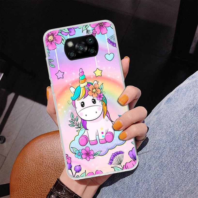 

Pink Unicorn Rainbow Phnoe Case for Xiaomi Poco X5 X6 X7 Pro X4 Gt F7 Ultra M8 M7 Redmi 15C 15 13C 13 12C 12 Unique Cover Coque Redmi 10A