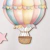 9 Pcs Hot Air Balloon Wall Decor with Clouds Stars Boho Nursery Wooden Wall Sign for Bedroom Classroom Playroom Wall Art