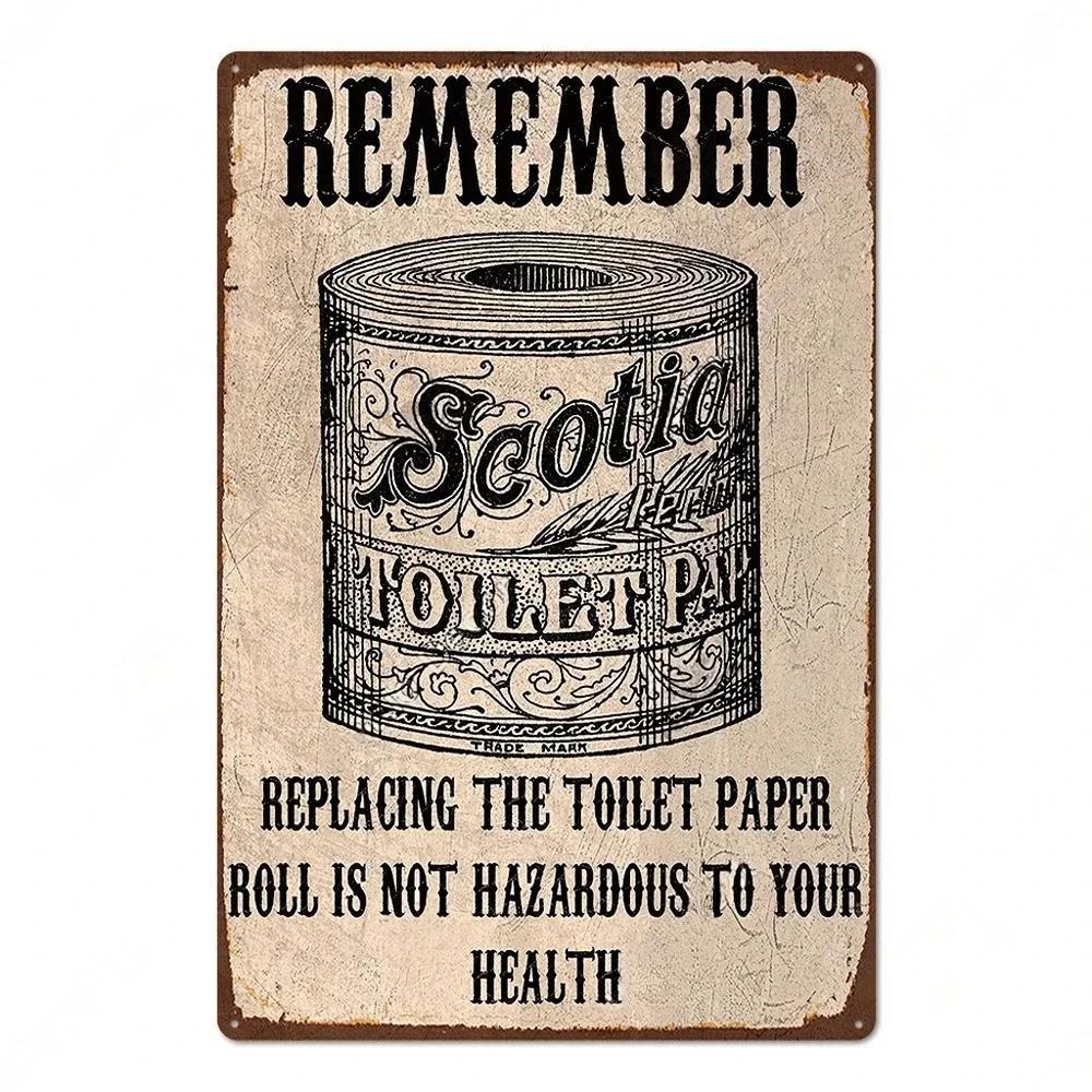 Vintage Toilet Sign Funny Metal Tin Sign Plaque WC Lavatory Toilettes Wall Art Bar Club Bathroom Restroom Toilet Wall Decoration