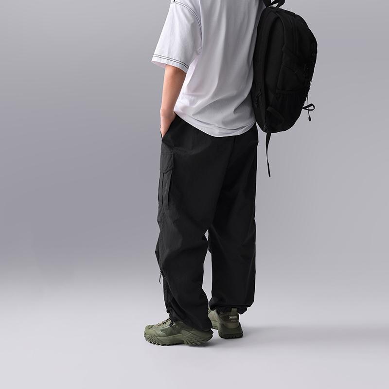 Li Ning CF Casual Solid Color Mid Waist Straight Leg Sports Pants Men bottoms Black AYKU627-1