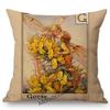 Tarot Alphabet Flower Fairy Baby Nursery Cartoon Art Home Decorative Sofa Throw Pillow Case Lovely Cute Children Cushion Cover