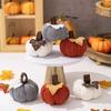 Three Piece Fall Harvest Pumpkin Decoration Set Made From Polyester Perfect For Autumn Home And Holiday Party Use