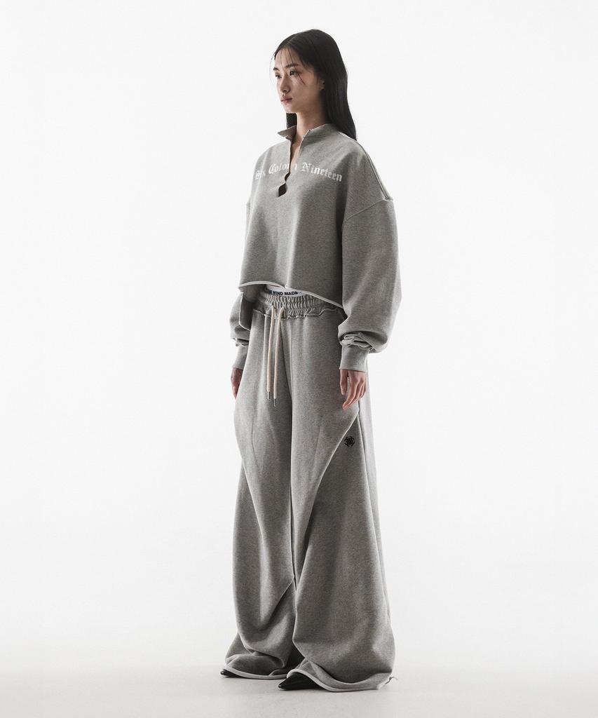 Paensyo Symbol Geometry Flare Sweat Pants - Melange