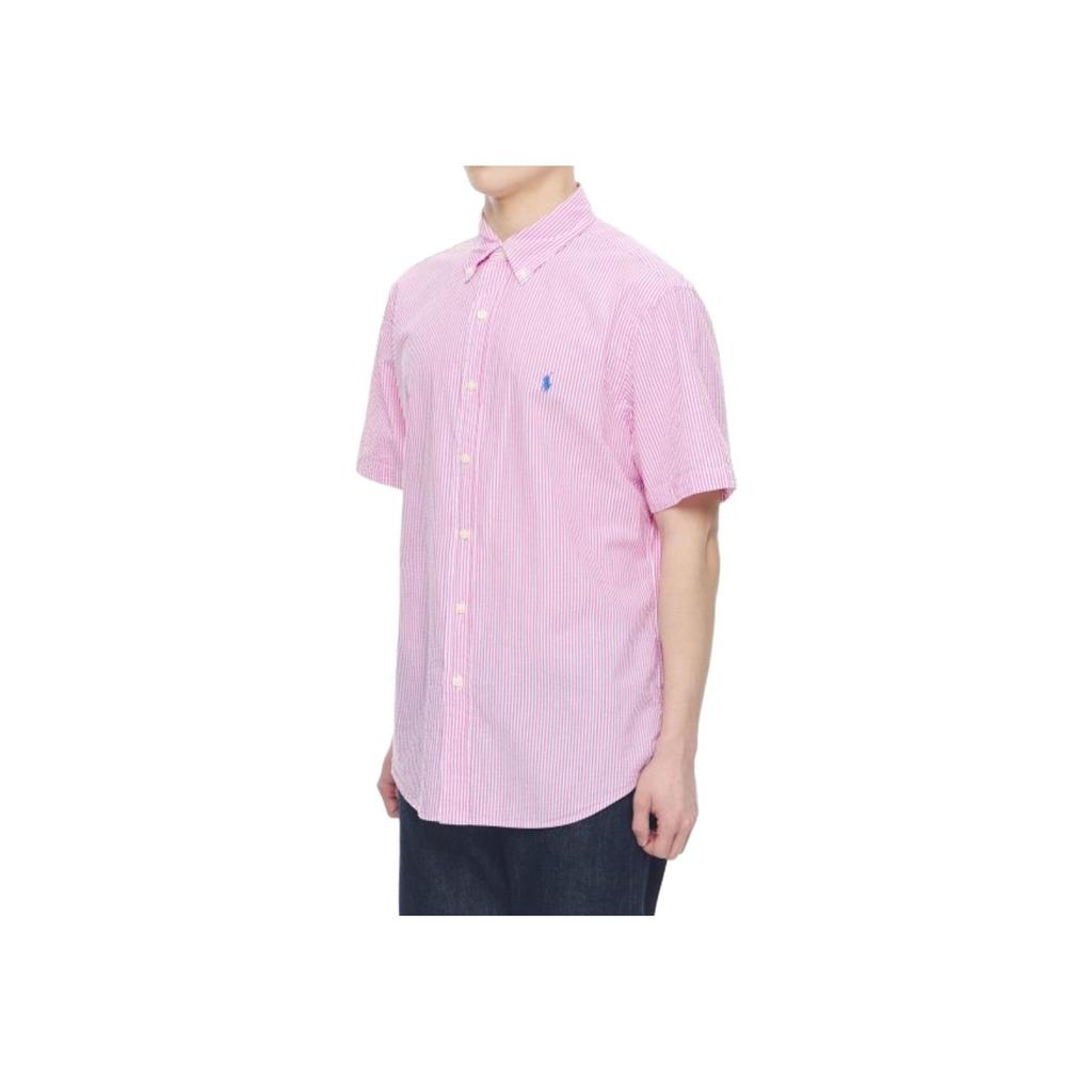Polo Ralph Lauren Embroidered Logo Short Sleeve Button-Up Shirt Men Shirts Pink MNPOWOV1N820352-650