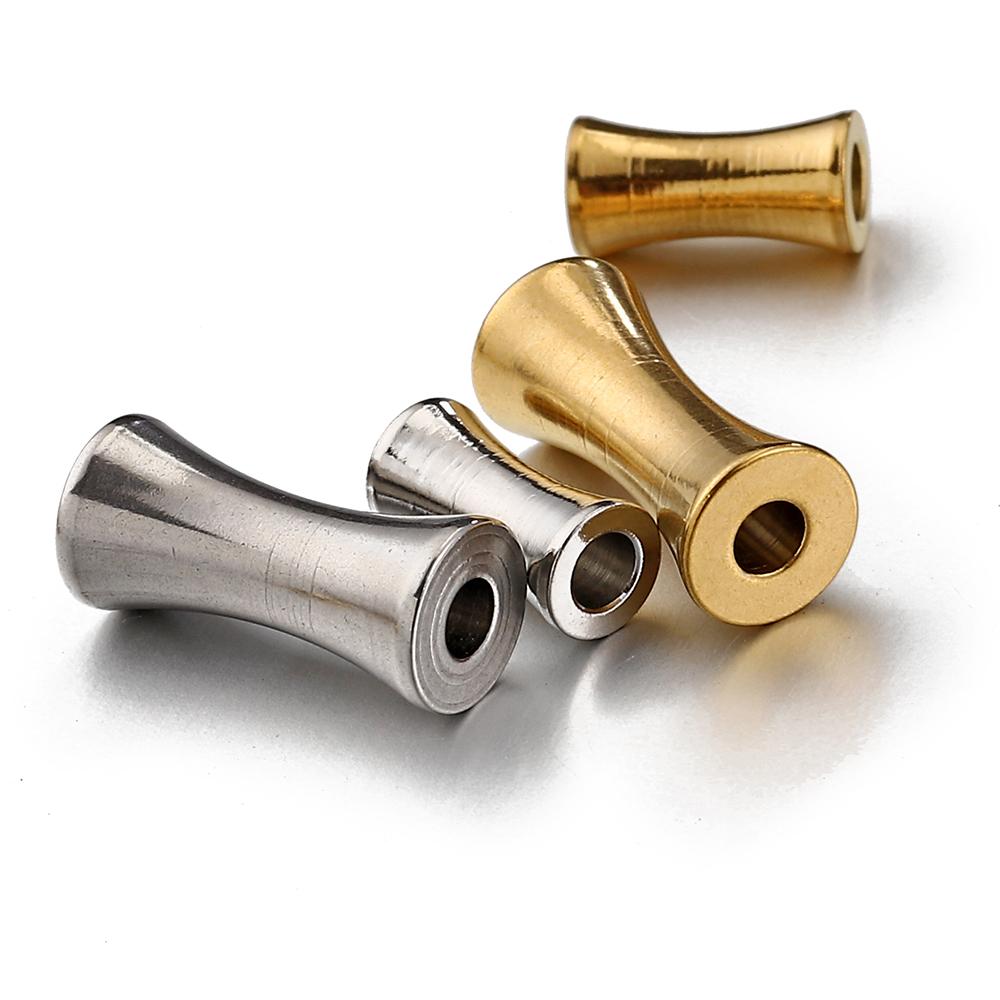 20pcs 10pcs Stainless Steel Tube Spacer Beads Gold Color Barrel Drum Beads Charms for Necklace Bracelet Jewelry Making DIY