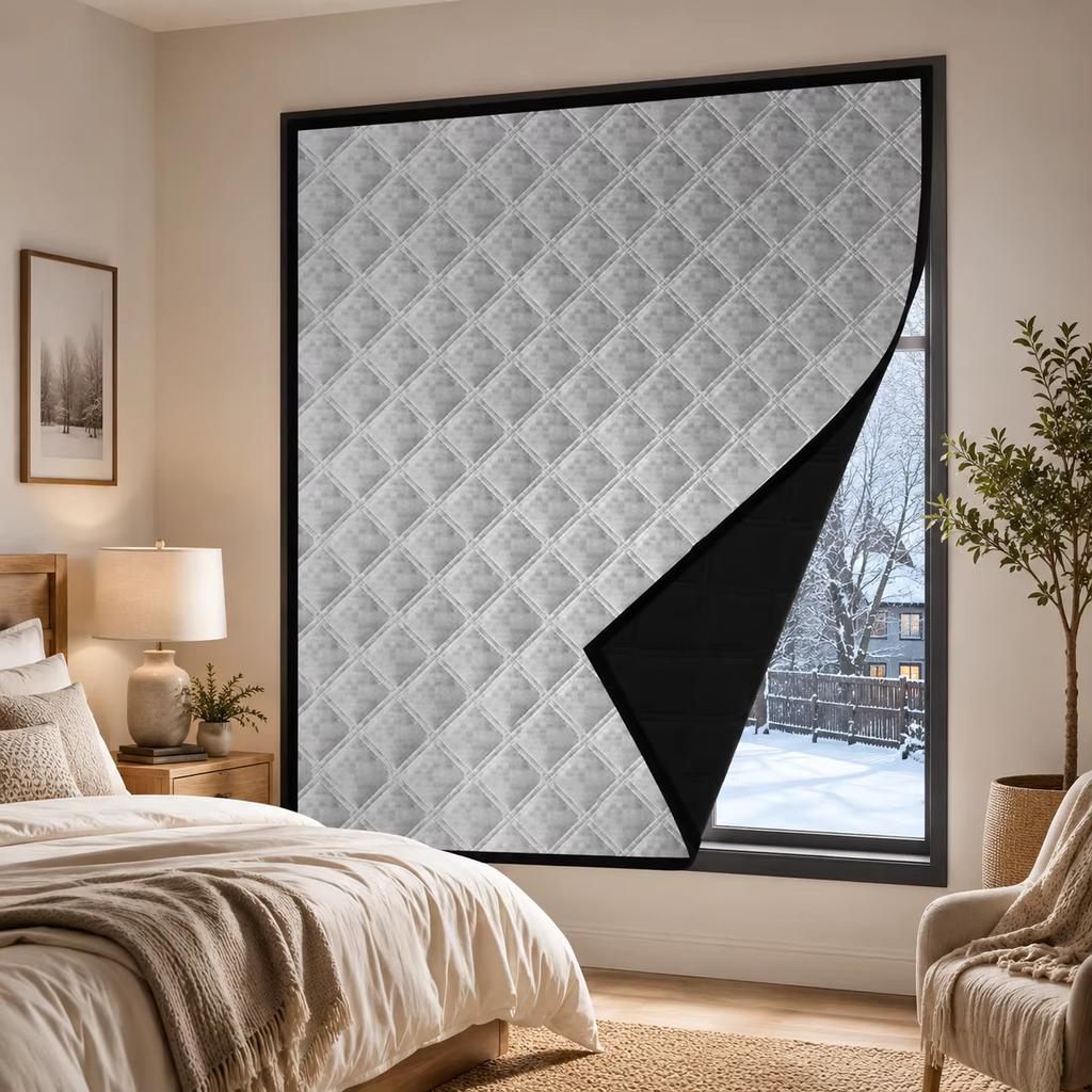 Winddichte Warme Vorhänge, Winter Winddicht, Schlafzimmer, Isolierfolie, Kälteschutz, Vollständig Abgedichtete Fliegengitter, Türvorhänge Isolierung Fensterschutzgitter