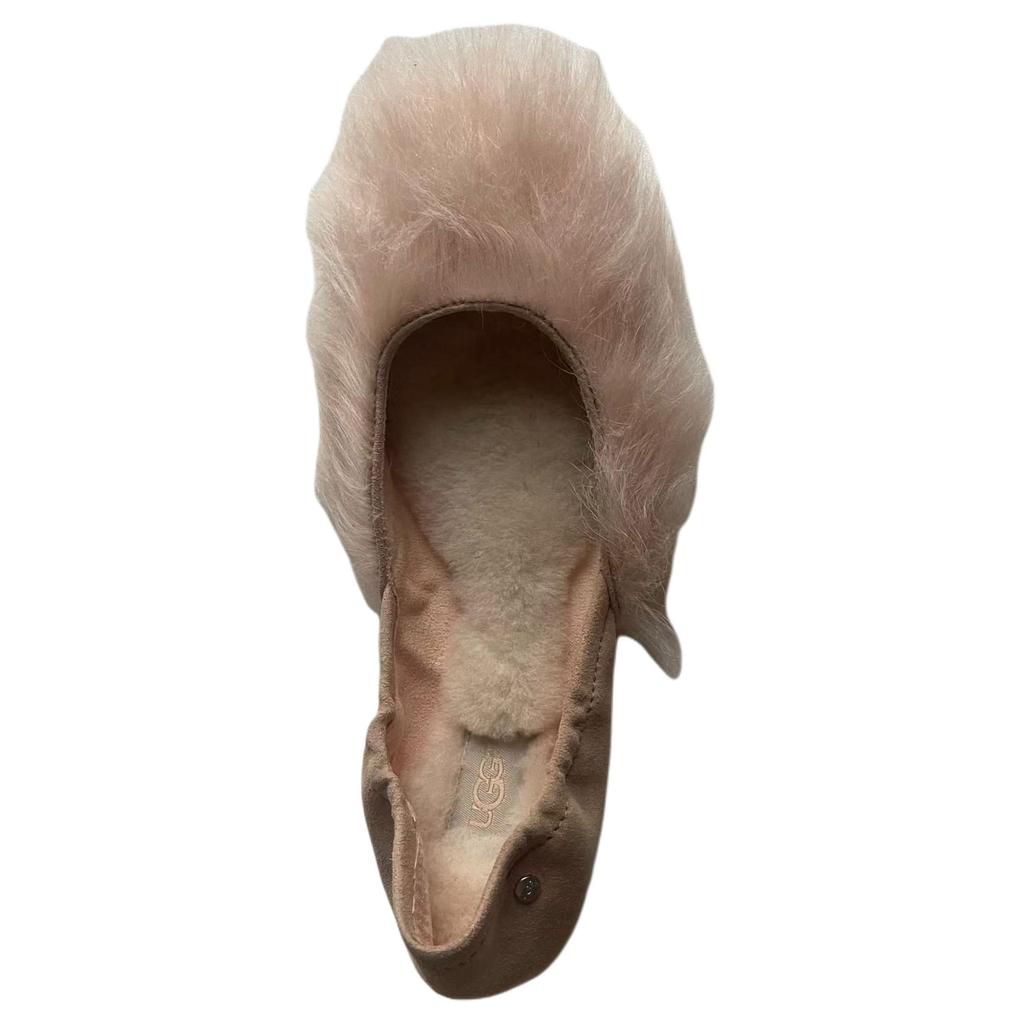 UGG Jeanie Fluff Flat Sheepskin Slip-On Comfortable Casual Shoes Women Flats Pink 1097554-AMB