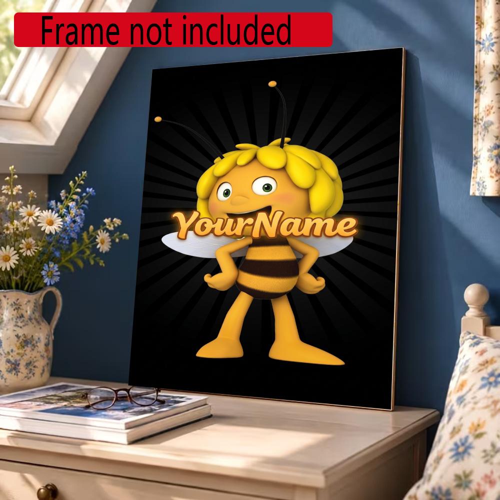 Biene Maja Customize Your Name Diamond Painting Round Diamond Diy Frameless Holiday Artwork Suitable For Home Office Wall Decoration