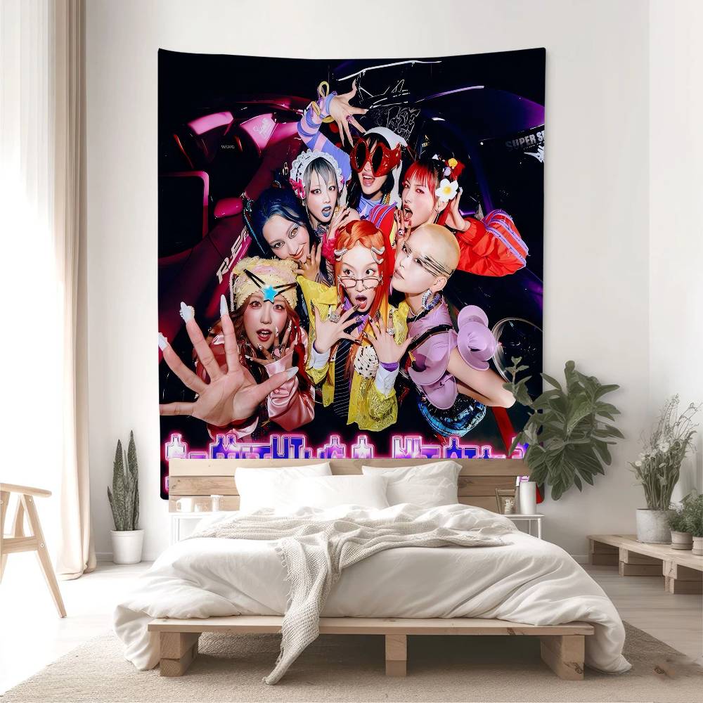 Kpop XG Group Hanging Bohemian Tapestry Hanging Tarot Hippie Wall Rugs Dorm Japanese Tapestry