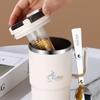 Portable 550ML Insulated Coffee Mug Stainless Steel with Lid Spoon Water Cup with Tea Strainer Leak-proof Milk Cup Outdoor