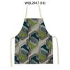 Flower Rabbit Beauty Pattern Kitchen Aprons for Women Men Linen Waist Bibs Household Cleaning Pinafore Home Cooking Apron