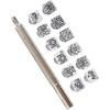 12PCS Leather Stamping Tools, 12 Patterns Zinc Alloy Leather Craft Stamps Punch Set Tool, Flower Design Leather Stamper for Leather Craft DIY Jewelry