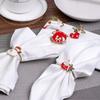 1PC Napkin Holder Christmas Tree Metal Wreath Napkin Ring Hollow Out Napkin Buckles Santa Claus Alloy Birthday Elk