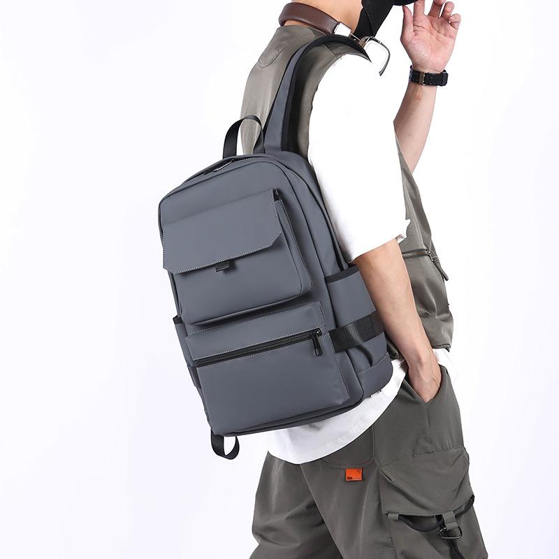 Schoolbag Men's Large Capacity Casual Computer Backpack Cover Tie Rod Going Out Travel Backpack Trend High School Student School Bag