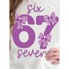 European Size Girls Round Neck Short Sleeved T-shirt Digital Print, Size 67 Floral Pattern