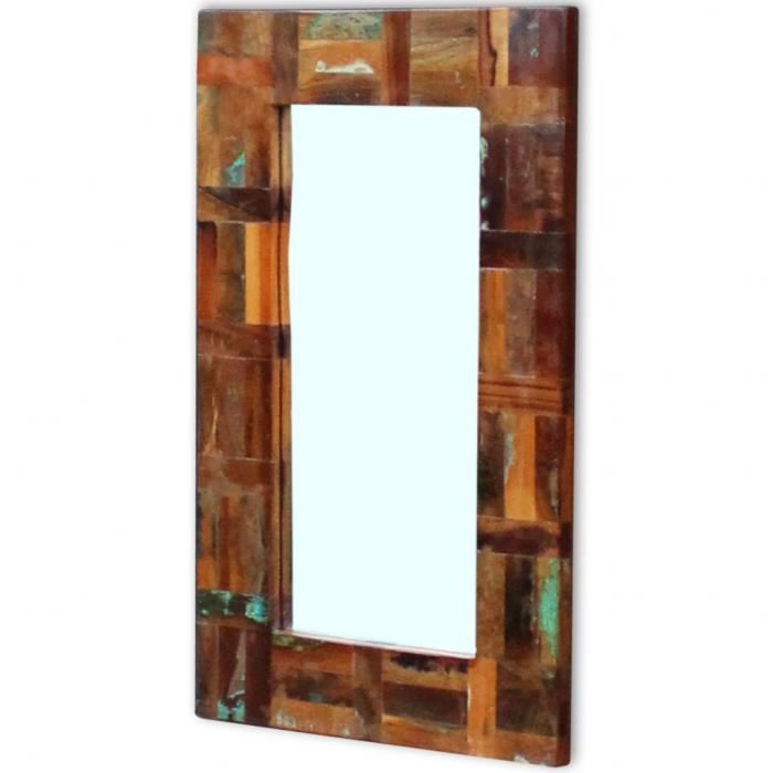 VidaXL Miroir Bois de récupération massif 80 x 50 cm