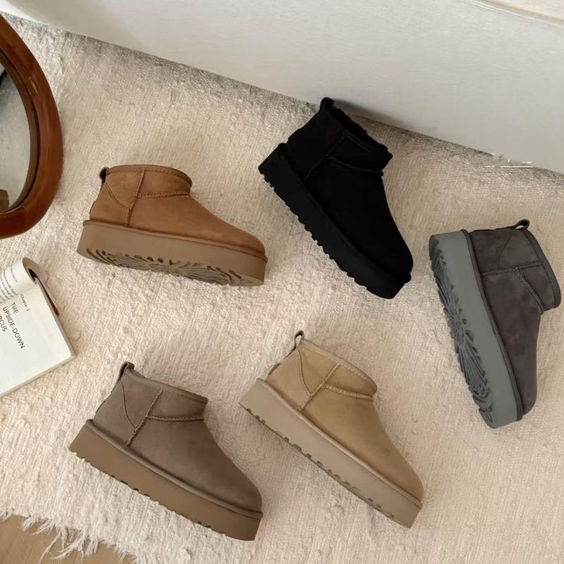 Henan Sangpo snow boots sheepskin fur integrated women's autumn and winter new warm lazy snow shoes winter rain low top mini