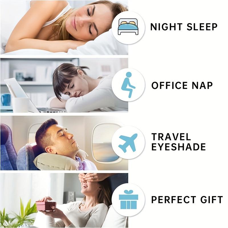 3D Contoured Sleep Mask - Soft Light Blocking Eye Cover with Adjustable Strap for Napping, Travel, Night Shift, Yoga Meditation
