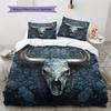 Cow Skull Pattern Bedding Home Decoration Birthday Gift (1 * duvet cover + 2 * pillowcase, without core)