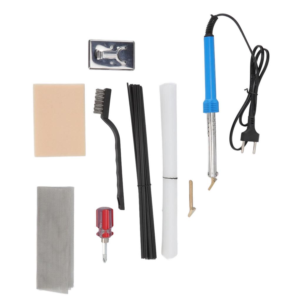 Plastic Welding Repair Kit White Black Plastic Rods Stainless Steel Reinforcing Wire Mesh Sandpaper