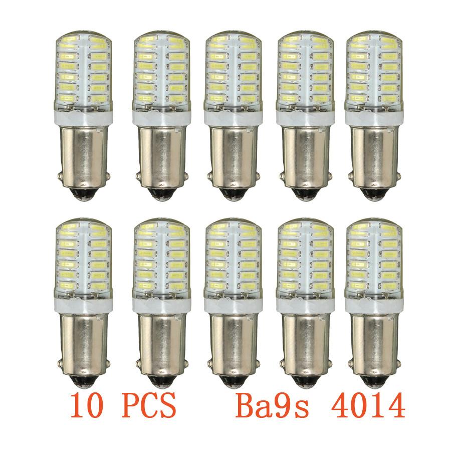 10x BA9S T11 T4W 4014 LED 24-SMD Car Side Light Bulb Interior Lamp White DC 12V