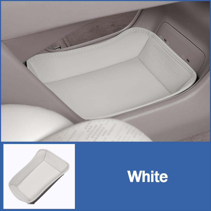 

Для ZEEKR 7X 2025+ Коврик для нижнего отсека хранения на центральной консоли Кожаный органайзер Коробка Накладка Отделка салона Автоаксессуары белый