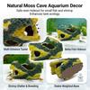 Resin Aquarium Decor Moss Cave Hideout for Small Fish and Shrimp Tunnel
