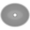 VidaXL Lavabo Ovale de Luxe Vasque à Poser de Toilette Lave-mains de Salle de Bain Cuisine Maison Intérieur Gris Clair Mat 146927