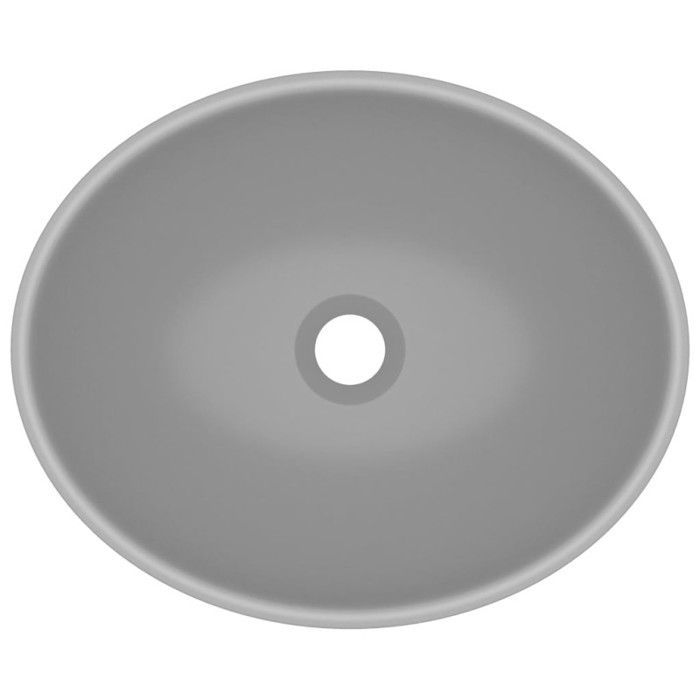 VidaXL Lavabo Ovale de Luxe Vasque à Poser de Toilette Lave-mains de Salle de Bain Cuisine Maison Intérieur Gris Clair Mat 146927