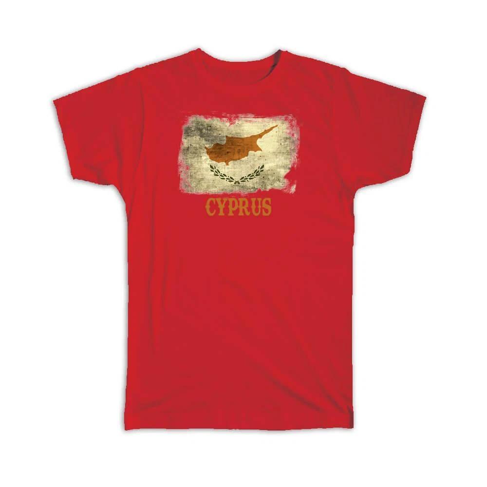 Gift T-Shirt : Cyprus Cypriot Flag Distressed Art European Country Souvenir L