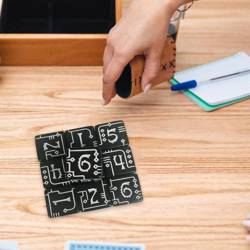 Artistic Geometrics Acrylic Dices with Nonslip Texture Educational Dices for Probability Game and Group Activity